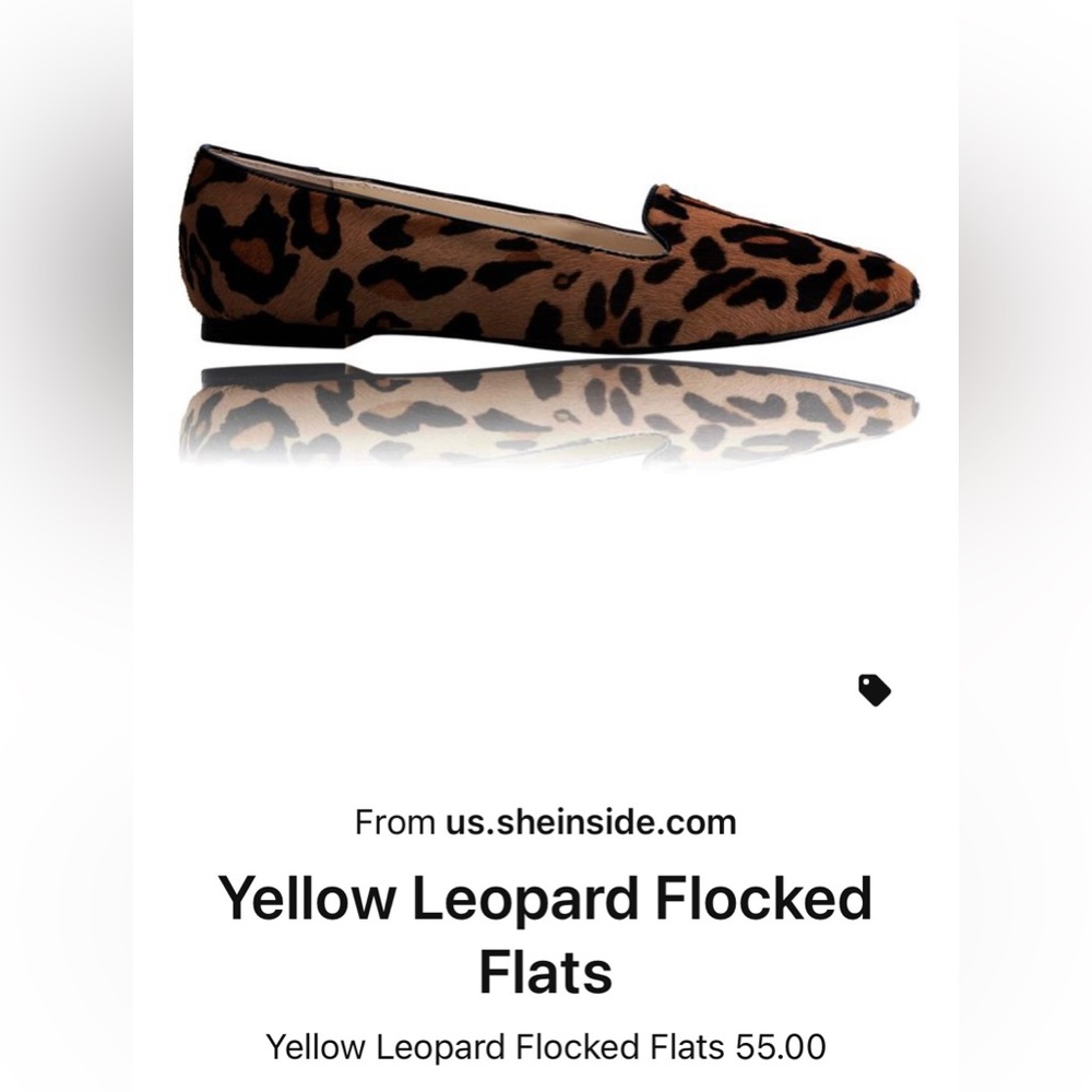 NEW Leopard Print Flocked Flats Ladies Size 10 - Picture 2 of 6